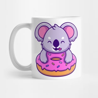 Cute Koala Eating Donut Mug